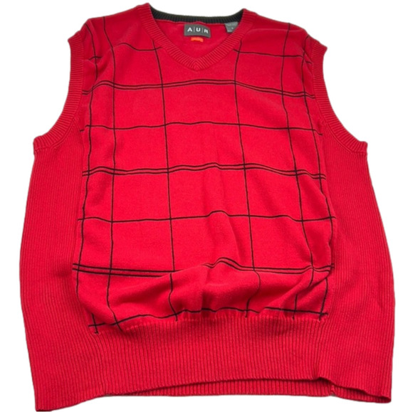 Men's  AUR red sleeveless athletic golf vest - Picture 1 of 7